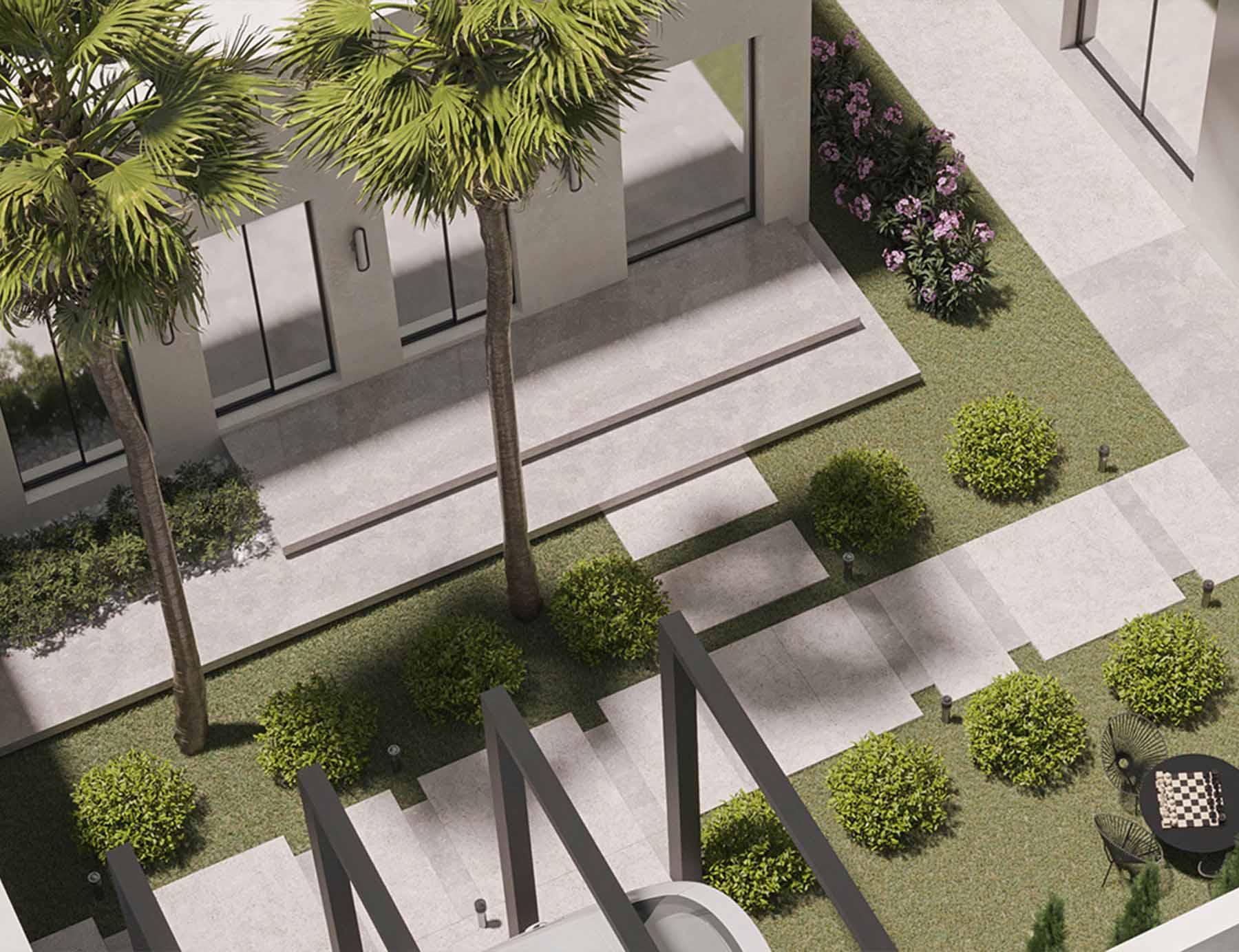 thiết kế cảnh quan sân vườn với phong cách tối giản