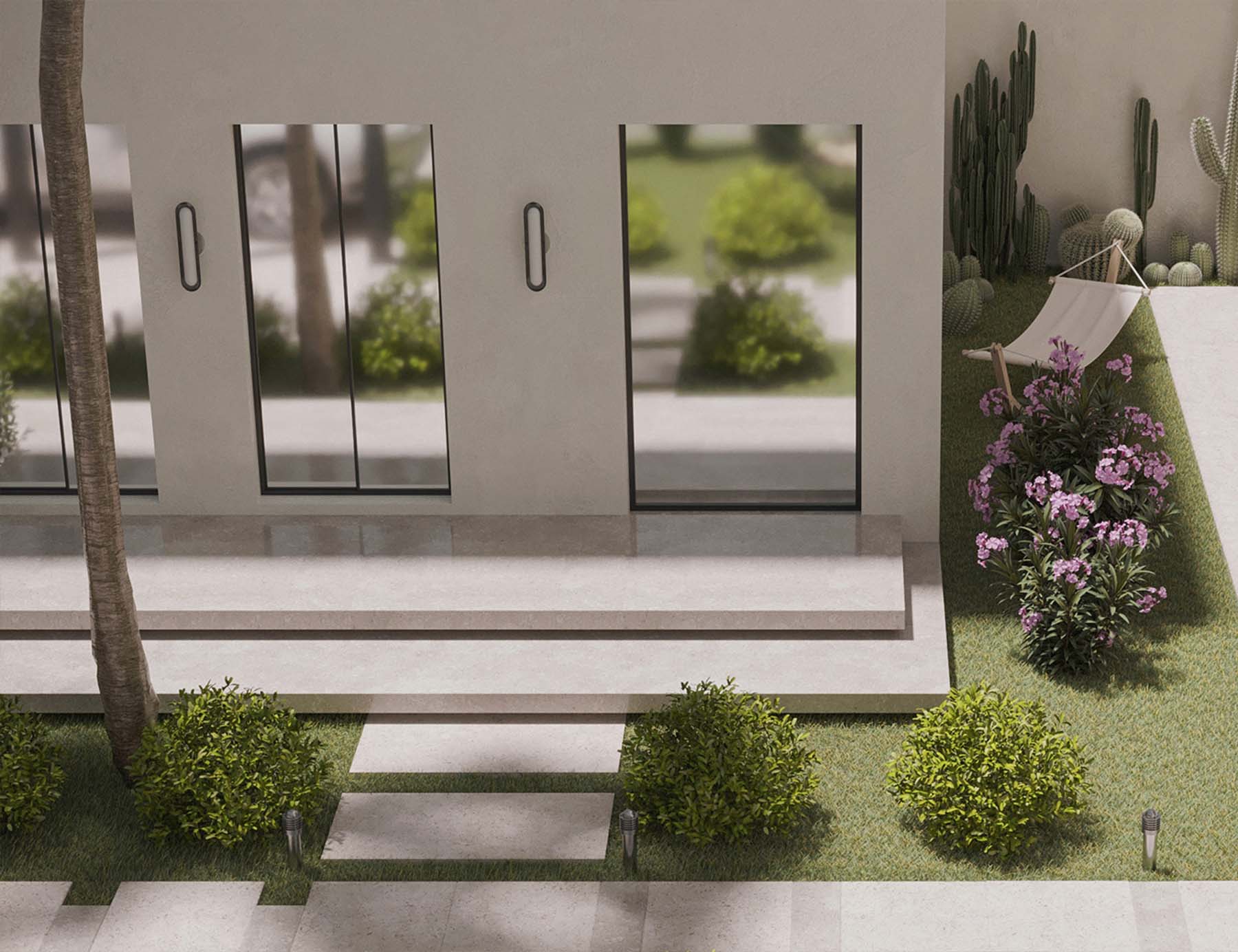 thiết kế cảnh quan sân vườn với phong cách tối giản