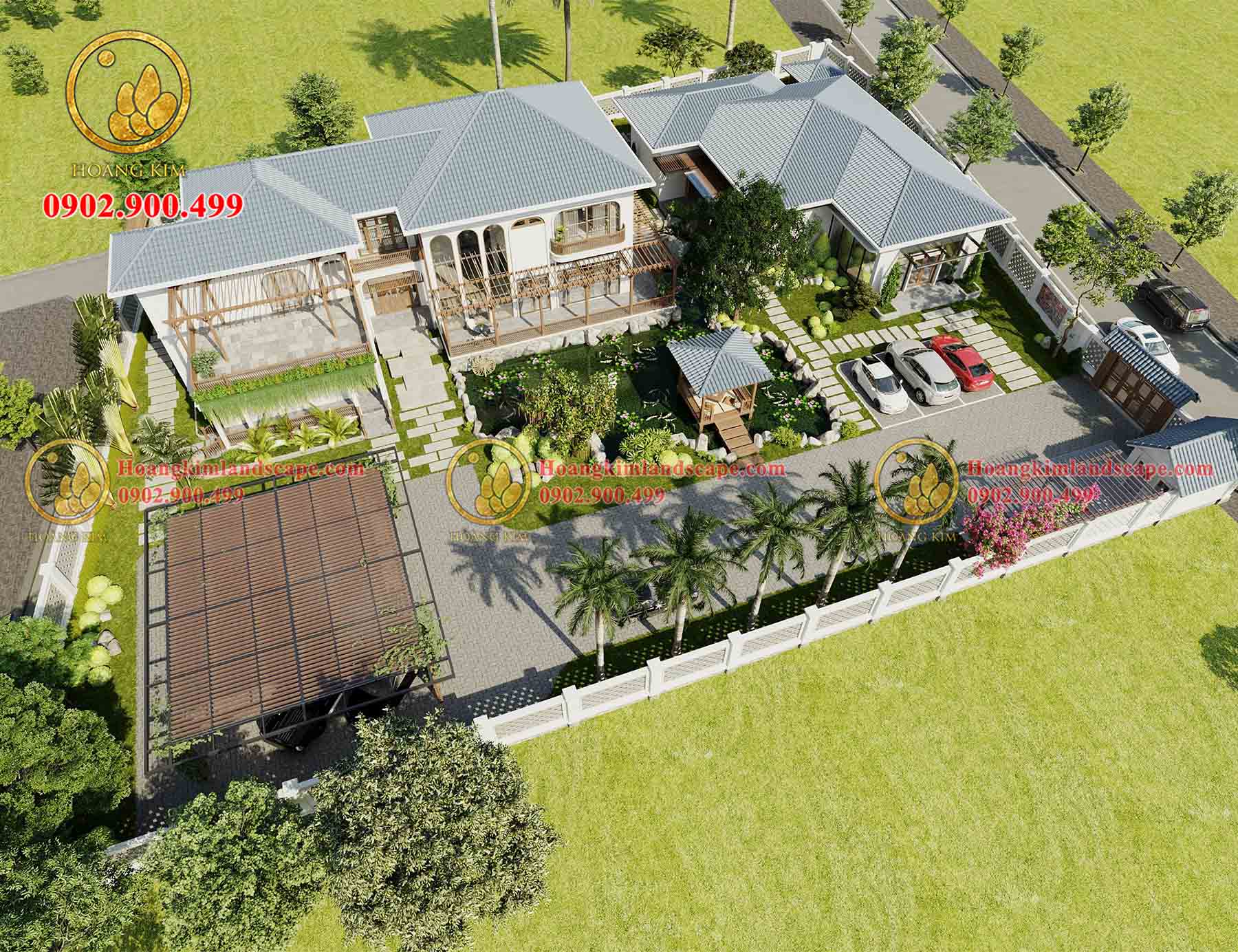 Biệt thự vườn cấp 4 có gác lửng 3 phòng ngủ 8,5x20 ở Nam Định M144